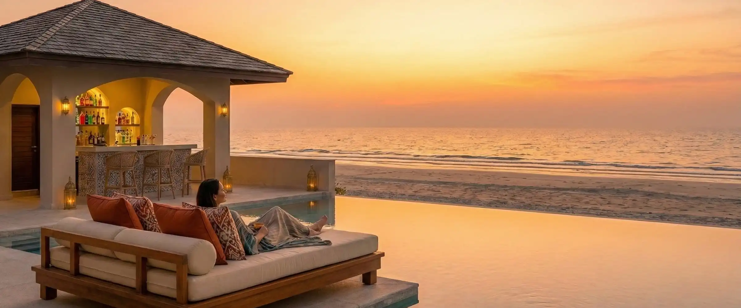 The villa terrace facing the Andaman Sea